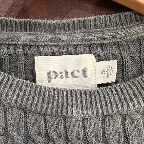 Pact Organic Cotton Dark Gray Crewneck Sweater Small - Picture 3 of 8